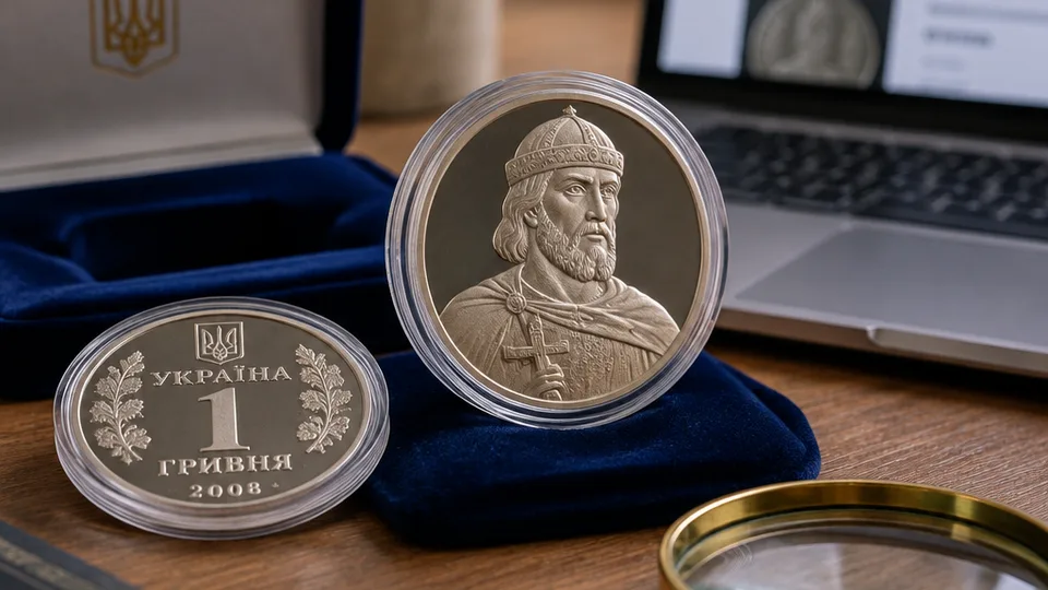 Тематична ШІ-ілюстрація до матеріалу «Одна гривня за ціною 3500 грн: чому цінують монету 2008 року».