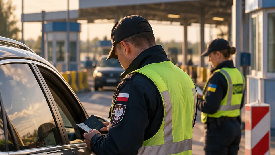 Тематична ШІ-ілюстрація до матеріалу «Польща може перенести контроль на кордоні з Україною на свою територію через безпекову ситуацію».